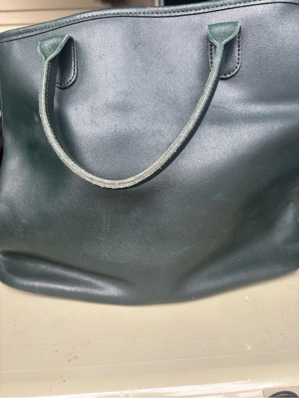 Longchamp Dark Green Leather Satchel with Gold-Tone Accent - Picture 4 of 8